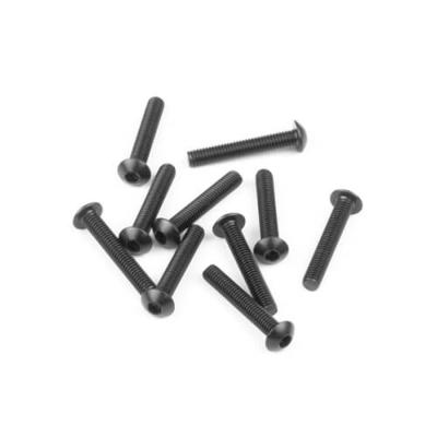 Vis têtes bombées M3x18mm noires (10) TEKNO-RC