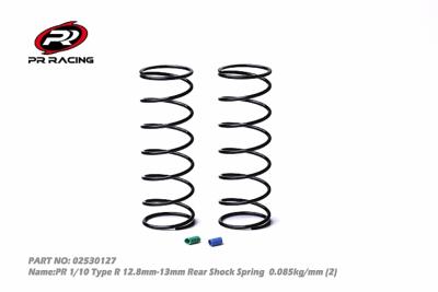 Ressorts d'amortisseurs arrières bleus/verts (12.8-13mm) 0.085kg/mm (2) PR RACING