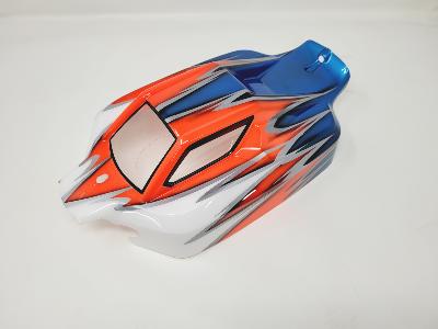 Carrosserie ST4-Falcon peinte Blanc/Rouge Fluo/Bleu pour S35-4E  SWORKZ