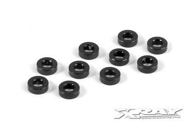 Rondelles aluminiums noires 3x6x2mm (10) X-RAY