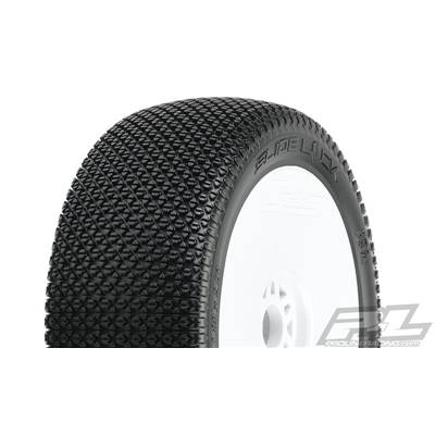 Pneus "Slide Lock" montés sur jantes blanches PROLINE RACING