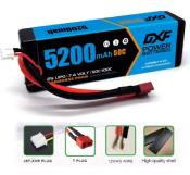 PACK 2x Lipo Batterie 2S 7.4V 5200mAh 50C Blue cordon DEAN DXF-POWER
