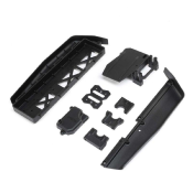 Support de batterie, support de diff. central et servo 8XE 2.0 LOSI