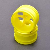 Jantes arriere 2WD/4WD jaune JC 6 rayons 2.2 hex. 14mm CAT 2K (2) CORE RC