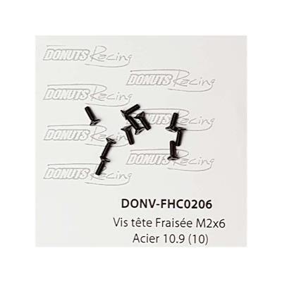 Vis têtes fraisées M2x6 Acier 10.9 (10) DONUTS RACING