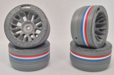 Volant gris Ultimate "FRANCE" Série Limitée pour Radiocommande 1pc (Sanwa, Futaba, Fly sky..) (Bleu/Blanc/Rouge) DAS SPEED