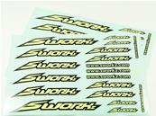 Planche stickers logo speed Jaune Fluo (2) SWORKZ