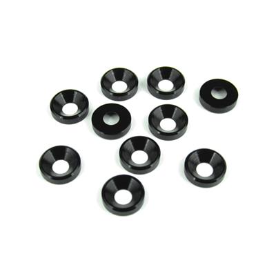 Rondelles coniques 4mm anodisées noires (10)