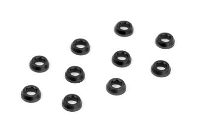 Rondelles coniques aluminiums noires (10) XB4