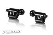 Rotules aluminiums pour changement de centre de roulis 4.9mm H1 + H2