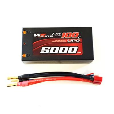 Accu Lipo shorty 5000 100c 2s 7.4v (prise PK de 4mm) 2S2P WS-LINE