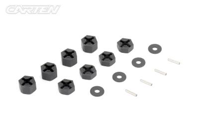 Kit d'hexagones de roues plastiques 5/8mm (4+4) CARTEN