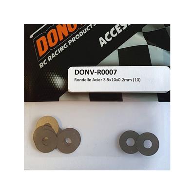 Rondelles acier 3.5x10x0.2mm (10) DONUTS RACING