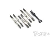 Kit de pas inversés titane pour Tekno RC EB48.4 (6 pièces)