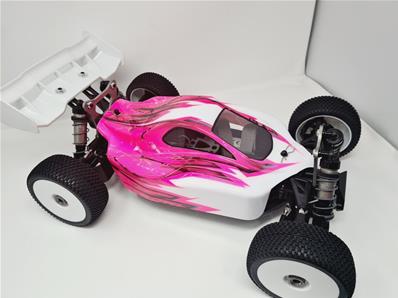 Carrosserie VSE Rose/Blanc peinte pour VSE HOBAO RACING