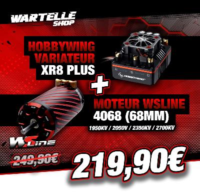 Combo Variateur XR8 PLUS 150 Amp + Moteur 4068 (KV au choix) WS-LINE