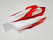 CARROSSERIE EB48 2.x BLANC/ROUGE PEINTE POUR EB48 2.0 - 2.1 TEKNO-RC