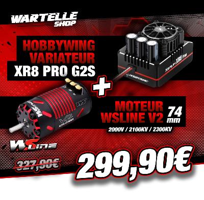 Combo Variateur XR8 PLUS G2S 200Amp + Moteur 4274  V2 (KV au choix) WS-LINE