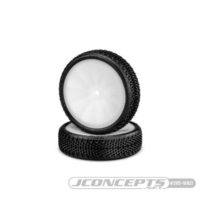 Pneus Fuzz Bite - 1/10 BUGGY AVANT 4X2 monté-collé sur jantes Blanche - Pink J-CONCEPTS
