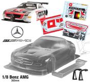 Carrosserie 1/8e Mercedes AMG  "Blancpain" avec aileron (non-peinte) TEAM-C