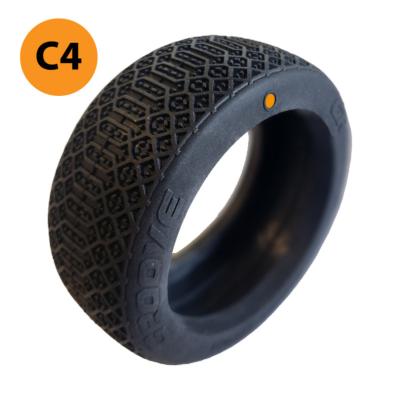 Pack NON-Collé Pneus GROOVE Super Soft C4 + Inserts + jantes Blanches (4) DONUTS-RACING