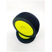 SP RACING - Pneus TT 1/8 MICRO PIN sur jantes jaunes (2)