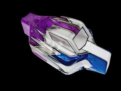 Carrosserie "JC P2" Blanc/Bleu/Silver/Violet pour XRAY XB8 WS-LINE