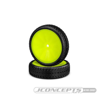 Pneus Fuzz Bite - 1/10 BUGGY AVANT 4X2 monté-collé sur jantes Jaune - Pink J-CONCEPTS