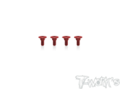 Vis de fixation servo 3x5mm aluminiums (4) (choix de la couleur) T-Work's