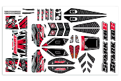 Décalques rouge SPARK XB6 CORALLY