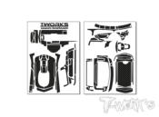 Stickers 3D carbone pour radio SANWA MT-5 (la planche) T-WORK'S