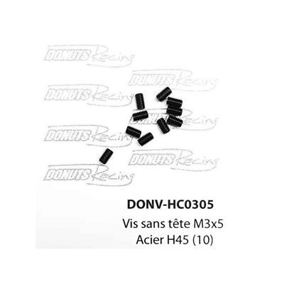 Vis sans têtes M3x5 Acier H45 (10) DONUTS RACING