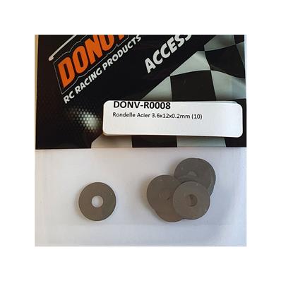 Rondelles acier 3.6x12x0.2mm (10) DONUTS RACING