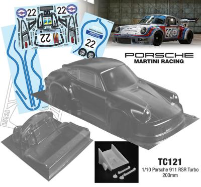 Carrosserie 1/10e Porsche 911 RSR TURBO (200mm) (non peinte) TEAM-C