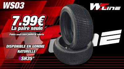 Pneus 03 Buggy 1/8 Gomme Naturel POURPRE (35 shore) SEUL (2) WS LINE