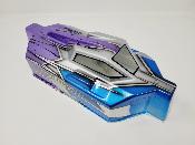 CARROSSERIE EB48 2.0 BLEU METAL / SILVER / VIOLET PEINTE POUR EB48 2.0 - 2.1 TEKNO-RC