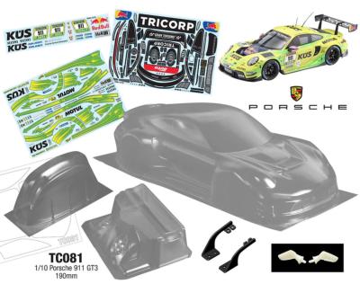 Carrosserie 1/10e PORSCHE 911 GT3 "TRICORP" 190mm (non peinte) TEAM-C