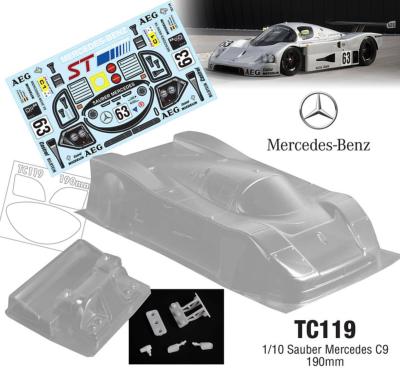 Carrosserie 1/10e Sauber Mercedes C9 (190mm) (non peinte) TEAM-C