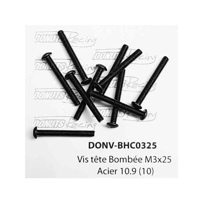 Vis têtes bombées M3x25 Acier 10.9 (10) DONUTS RACING