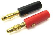 Fiche banane or rouge & noire 4mm ETRONIX