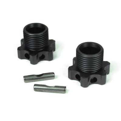 Hexagones de roues allégés aluminium 17mm + 1mm (2) TEKNO-RC