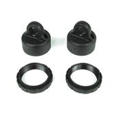 Shock cap and spring adjustment nuts (composite, for 2 shocks) TEKNO-RC