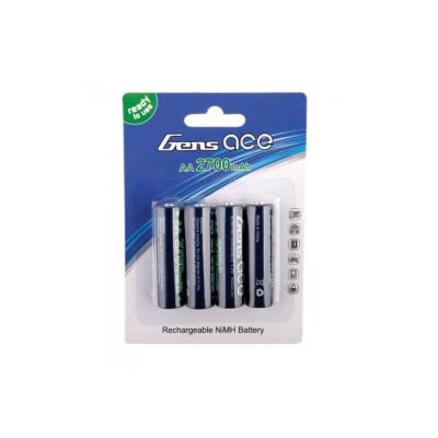 Accus d'émission R6-AA 1.25Vlt 2700mAh (4) GENS ACE