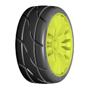 PNEUS GRP "T03 REVO" Monté sur Nouvelle Roue 20 Rayons FLEX Jaune - 1 Paire (dureté au choix)