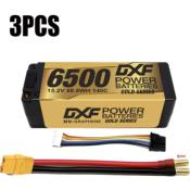 3 X Lipos Batteries 4S 15.2V 6500MAH 140C GoldSeries LCG 5MM Graphene avec cordon XT90 DXF-POWER