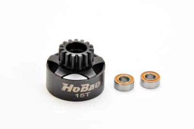 Cloche d'embrayage 15 dents + roulements (2) HOBAO RACING