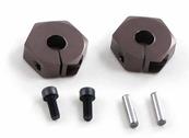Adaptateurs de roues aluminiums gun métal (2) KYOSHO