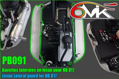 Bavettes latérales en lexan pour HB817 nitro et électro 6-MIK