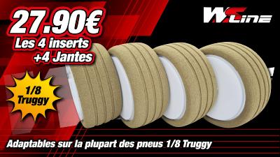 Pack de jantes + inserts TRUGGY 1/8eme (lot de 4) WS-LINE