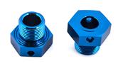 Hexagones de roues aluminiums bleus +2mm RC8B3